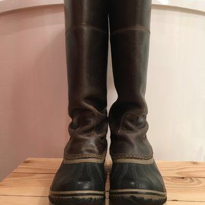 Sorel Slimpack Tall Equestrian Waterproof Leather Riding Rain Boot Size 8